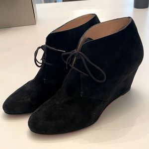 Classic Christian Louboutin black suede booties